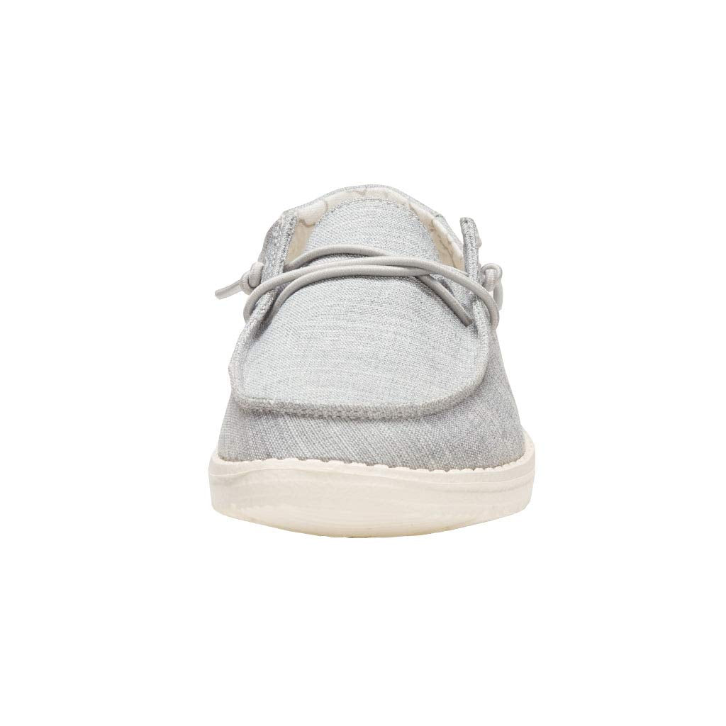 Hey Dude Girl's Wendy Toddler Linen Grey Size 10 | Girl’s Shoes | Girl’s Lace Up Loafers | Comfortable & Light-Weight