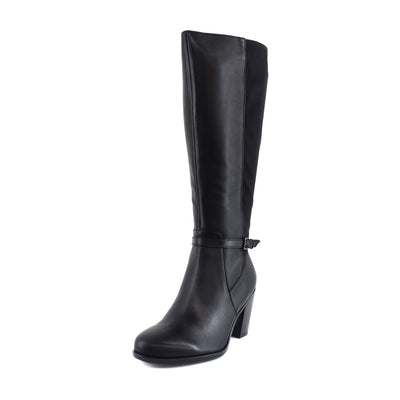 Naturalizer Women's Kalina-Stretch Boots Knee High, Black Leather and Fabric, 11 Wide