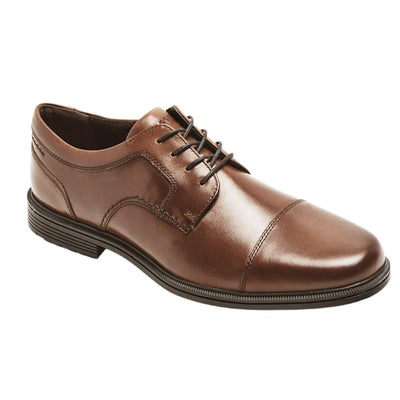 Rockport Taylor Waterproof Cap Toe - Shoes for Men - Leather Upper - Synthetic Outsole - Shock Absorbing Heel Buckthorn 7.5 W (EE)