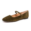 Madewell Women's Greta Suede Ballet Flats, Shaded Olive, 6 Medium US