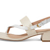 Cole Haan Womens Anica Lux Block Heel, Sandollar/White Leather, 6.5-B US