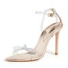 SCHUTZ Women's Elyda Sandals, Transparente/Platina, Metallic, Gold, Clear, 7.5 Medium US