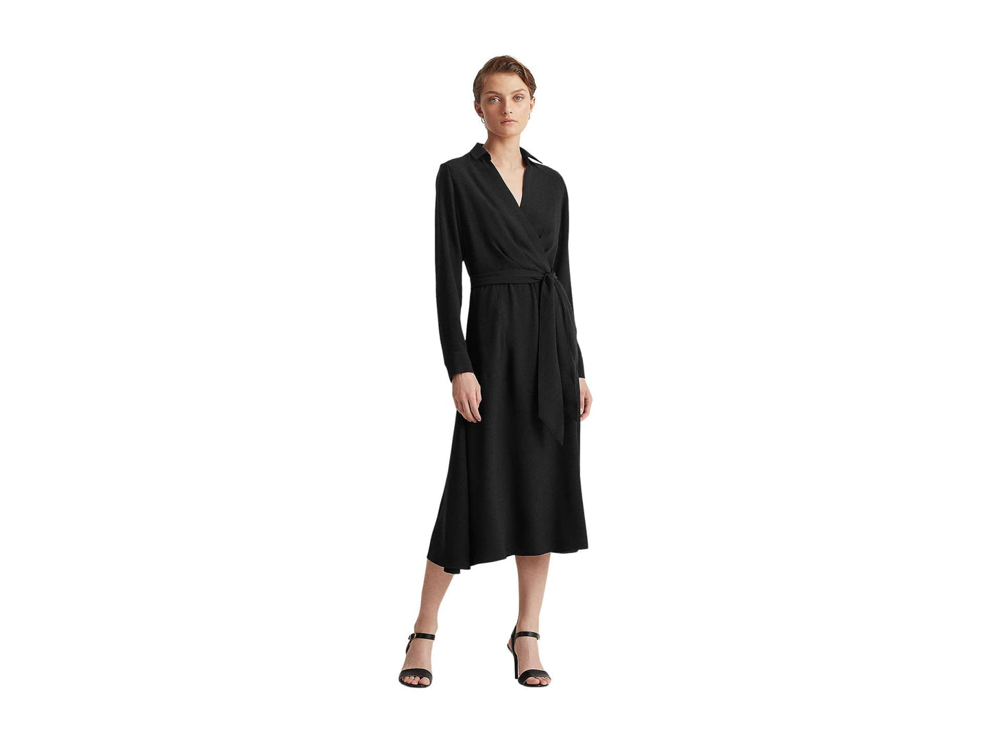 Lauren Ralph Lauren Long Sleeve Day Dress Black 8