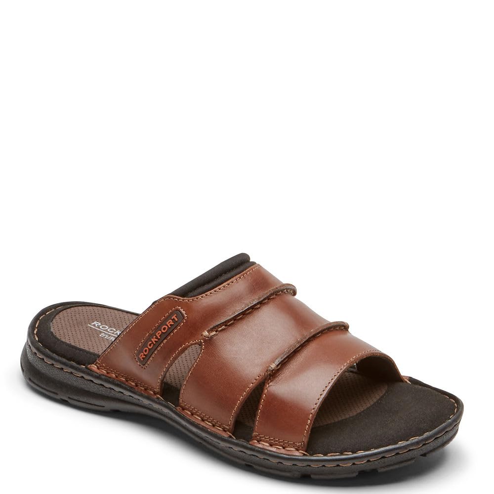 Rockport Men's Darwyn Slide Sandal, COACH BROWN, 12