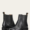 Frye Campus Chelsea Ankle Boots for Women - Leather-Lined 5.75" Booties for Women - Square Toe Boots - Chunky Heel Booties with 1.7.5" Block Heel - Slip-on Design - Black - Crust Veg - 9