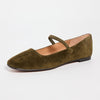 Madewell Women's Greta Suede Ballet Flats, Shaded Olive, 6 Medium US