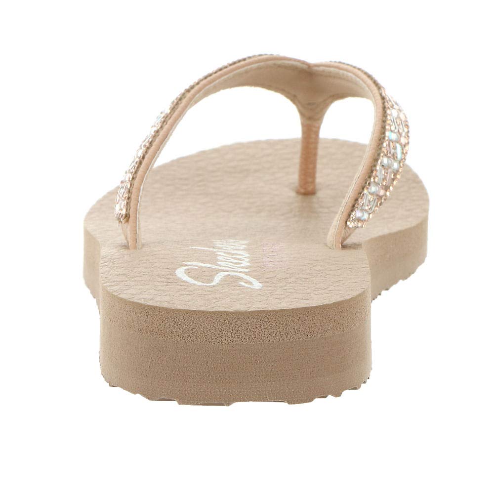 Skechers Cali Women's womens Meditation - Lotus Bae Flip Flop, Rose Gold, 10 US