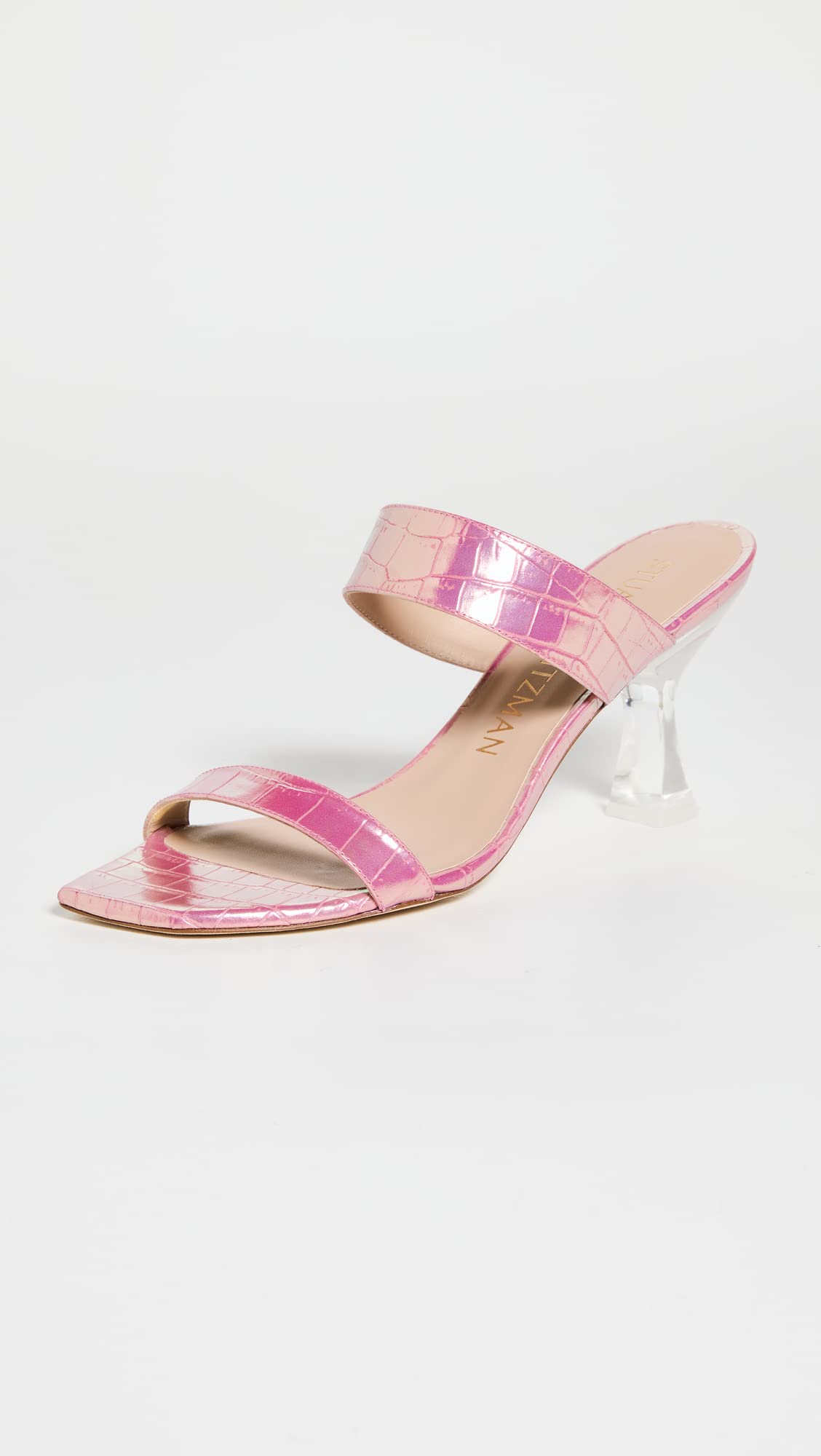 Stuart Weitzman Women's Kristal Sandals, Cotton Candy Ice, Pink, 8 Medium US