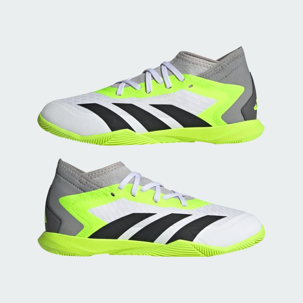 adidas Soccer Predator Accuracy.3 Indoor (Little Kid/Big Kid) Footwear White/Core Black/Lucid Lemon 2.5 Little Kid M