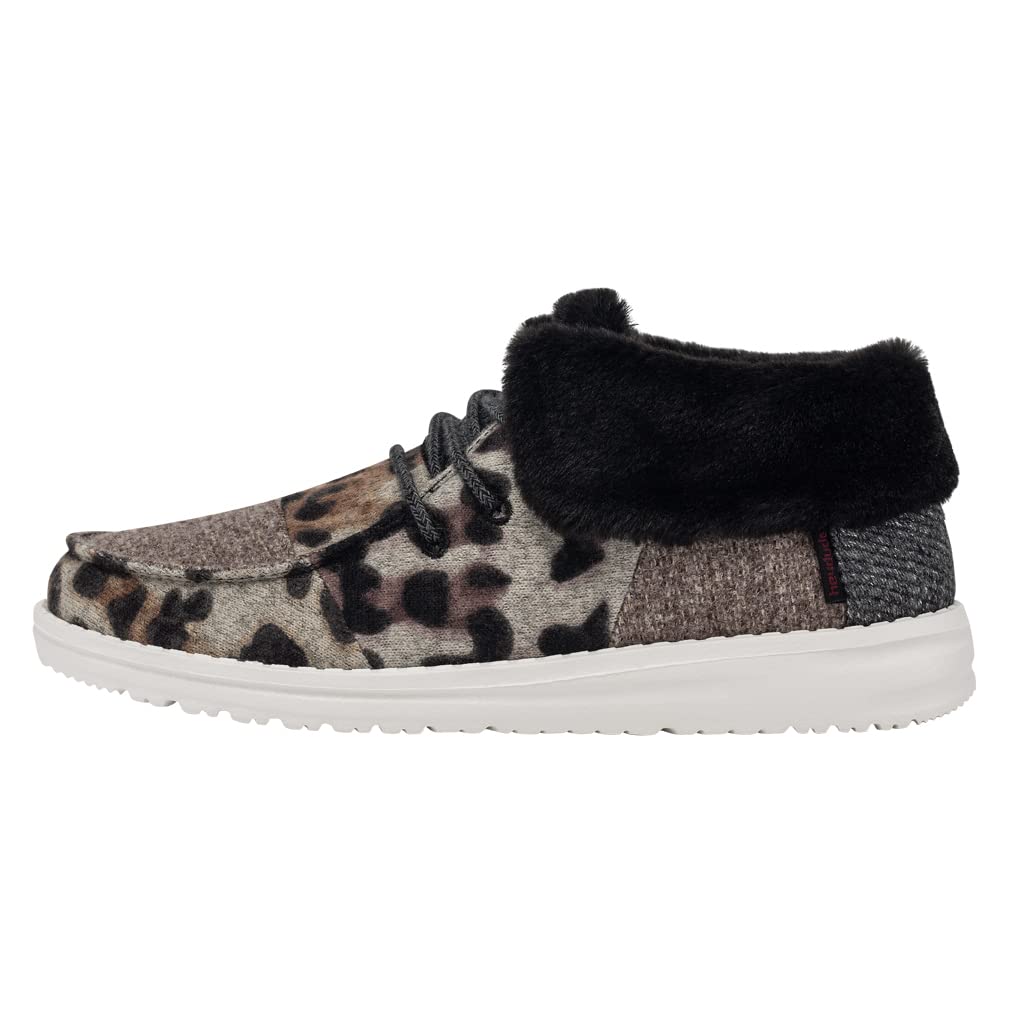 Hey Dude Women's Britt Patchwork Java Size 9 Grey | Women’s Shoes | Women’s Lace Up Boots | Comfortable & Light-Weight
