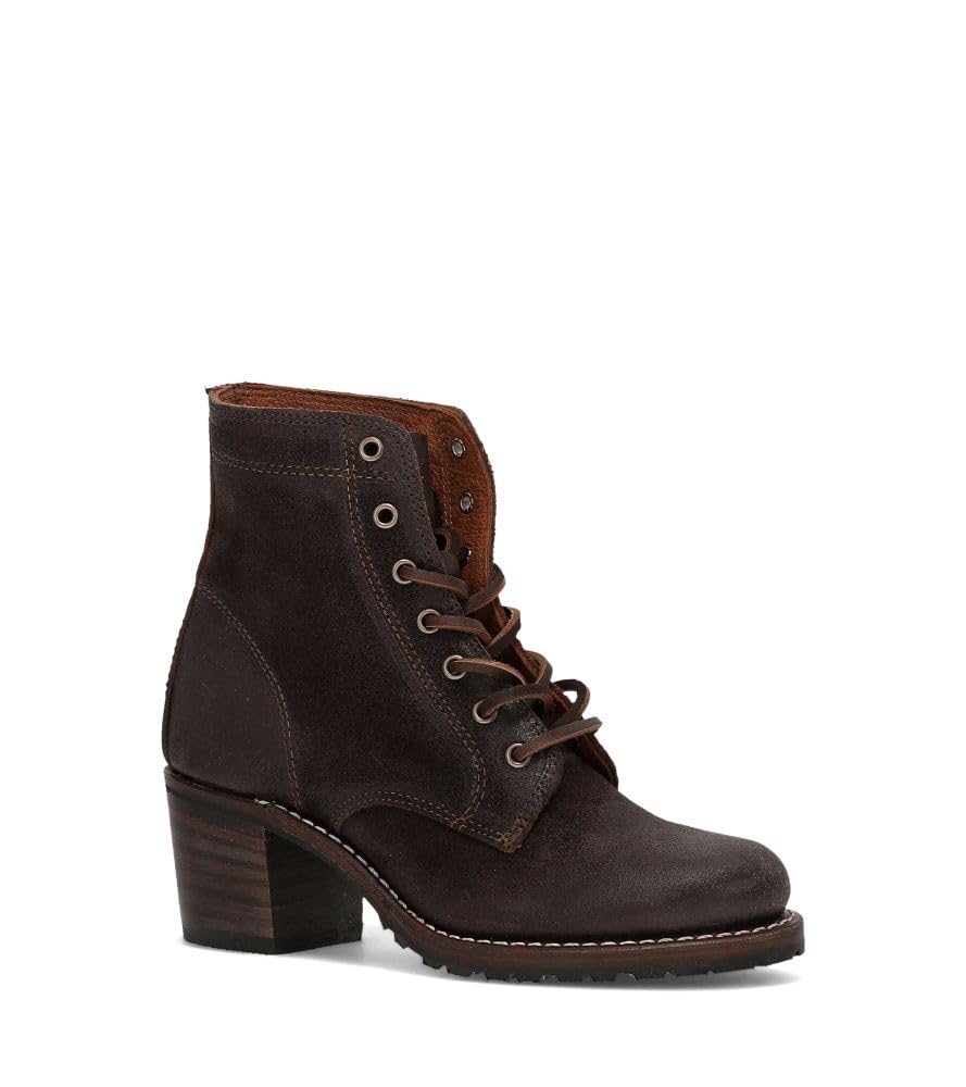 Frye Sabrina 6G Lace Up Women's Ankle & Bootie Boots - Premium Leather, Stylish and Comfortable Footwear for Every Occasion, Dark Brown - 9.5