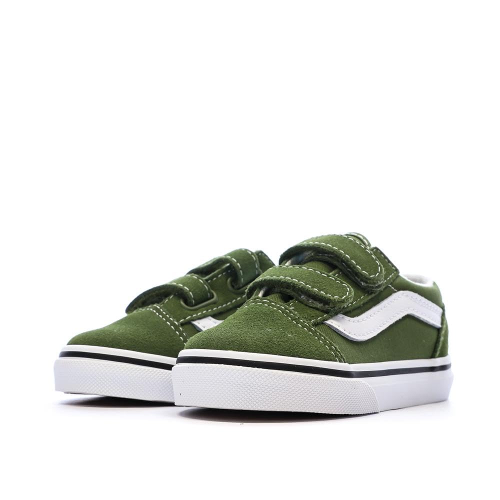 Vans Kids Old Skool V (Infant/Toddler) Sneaker, Color Theory Pesto, 6 US Unisex