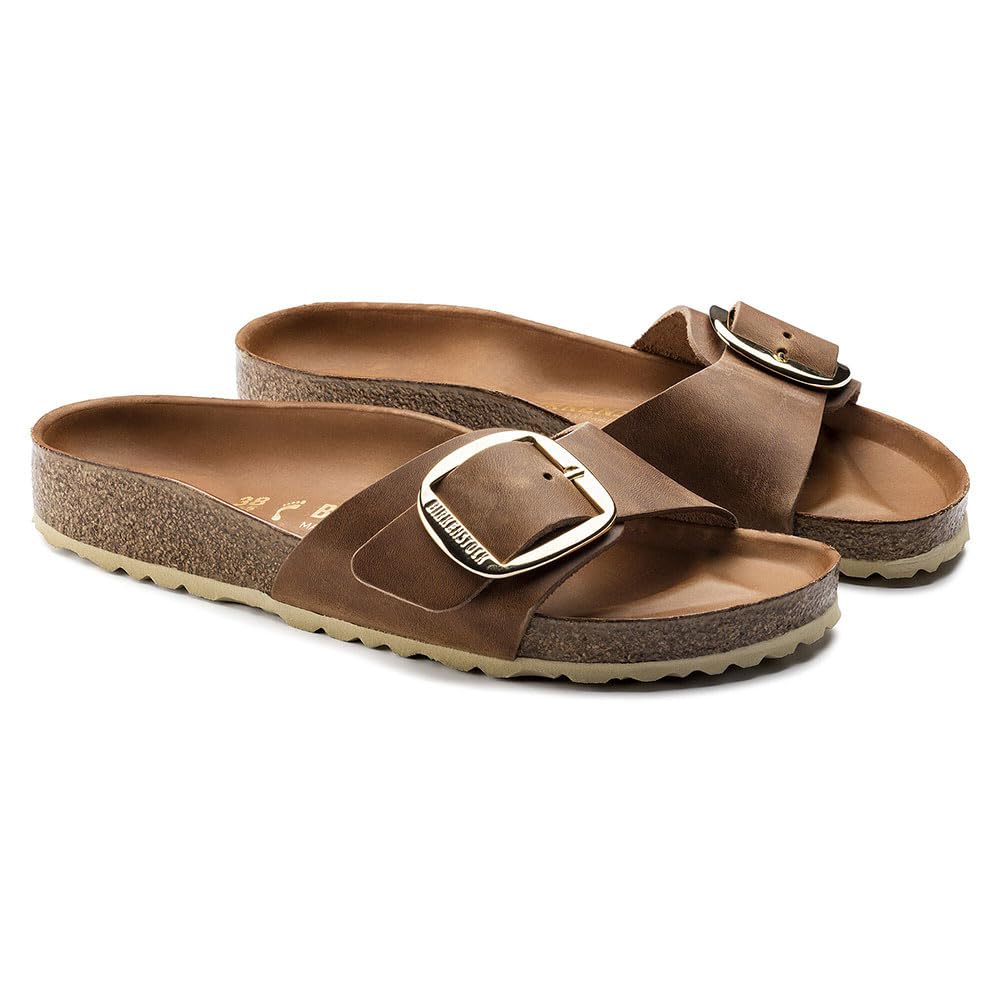 Birkenstock Madrid Big Buckle Oiled Leather Sandals 38