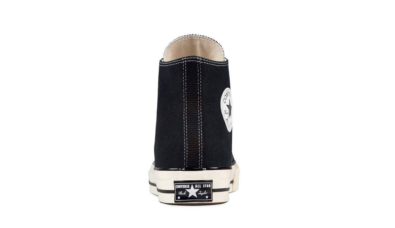 Converse Men's Chuck Taylor 70 Hi Top, Black/Black/Egret, Size 3