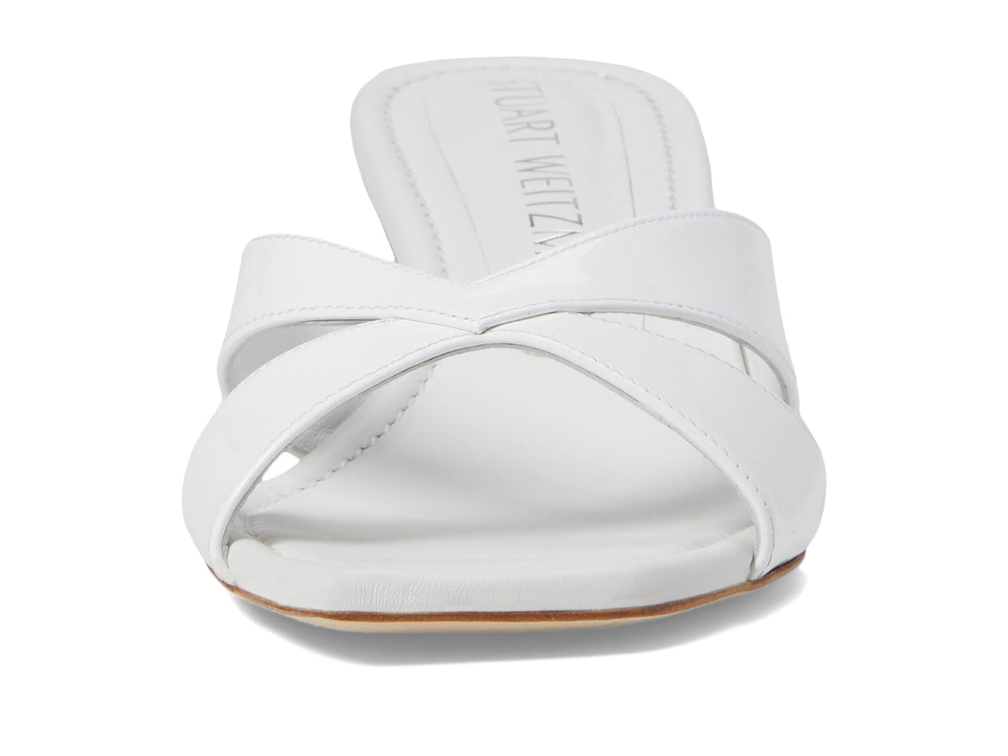 Stuart Weitzman Miami Xcurve 50 Slide White 8 B