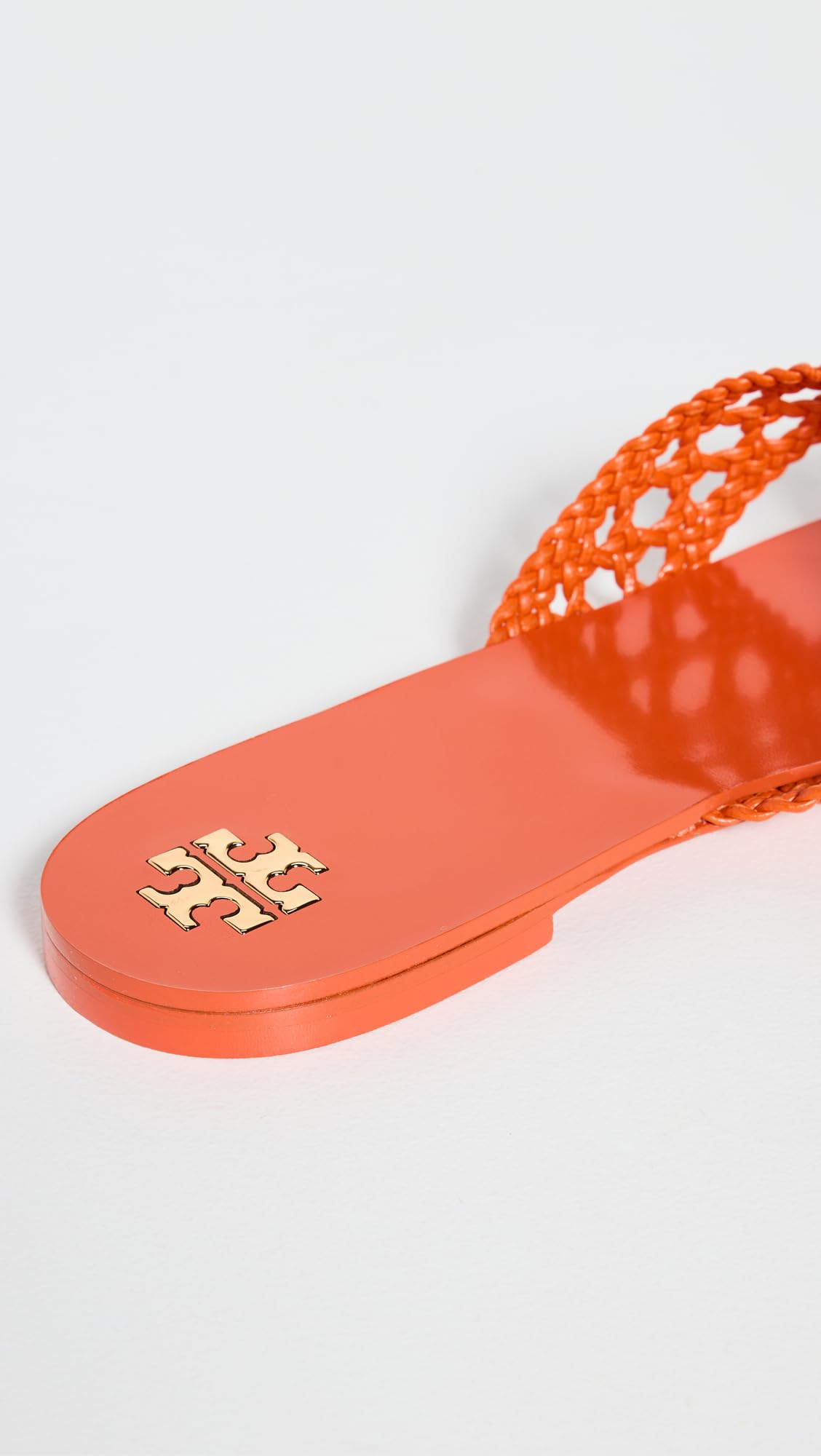 Tory Burch Women's Woven Flat Slides, Desert Flower Orange, 8.5 Medium US
