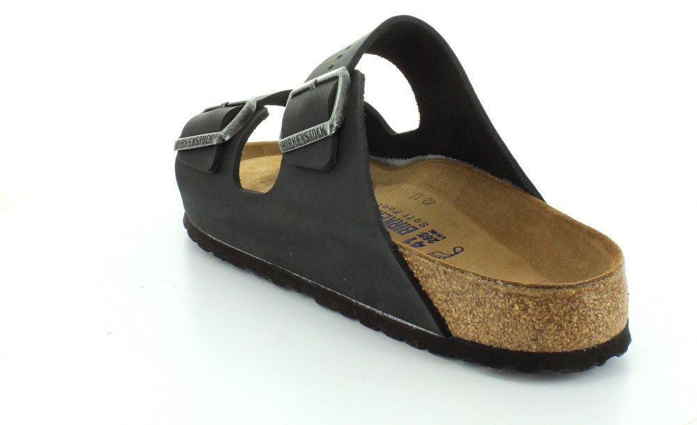 Birkenstock Unisex Arizona Black Oiled Leather Sandals - 7-7.5 B(M) US Women