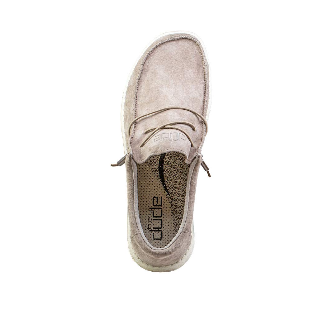 Hey Dude Men's Wally Suede Sterling Size 14 | Men’s Shoes | Men's Lace Up Loafers | Comfortable & Light-Weight