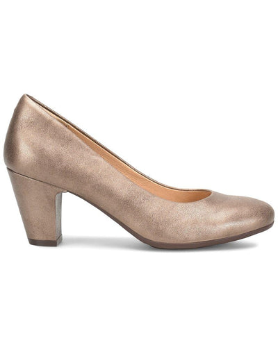 Sofft Lana Heeled Sandals for Women – Leather Lining and Upper – Microfiber Footbed – Closed Toe Style Bronze 7 M (B)