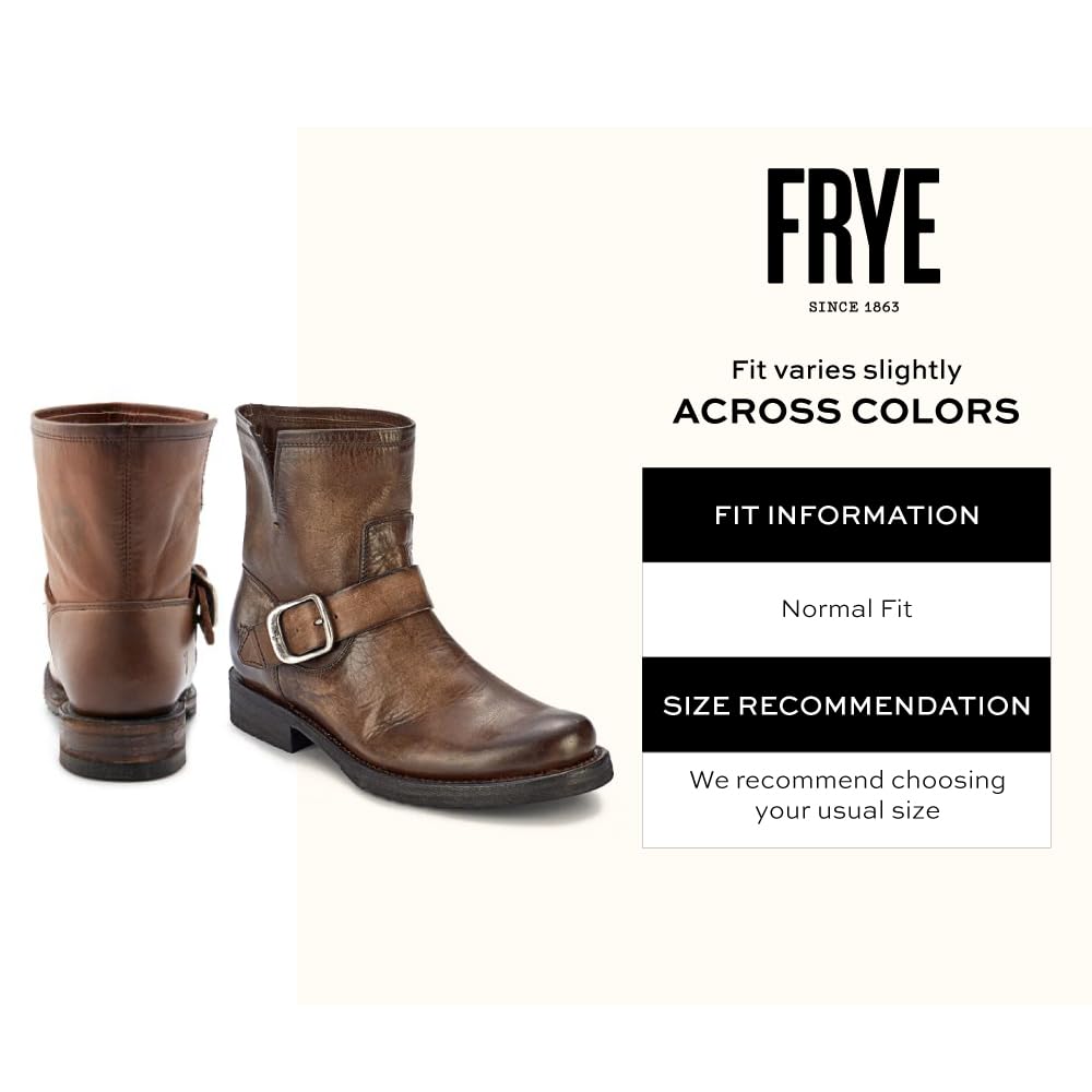 Frye 5 ¾” Veronica Booties for Women - Full-Grain Brush-Off Leather with Antique Metal Hardware and Rubber Outsole, Genuine Stitch Welt Construction, Slate - 8 M