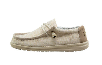 Hey Dude Men’s Wally Chambray Nut Size 11 | Men’s Shoes | Men's Lace Up Loafers | Comfortable & Light-Weight