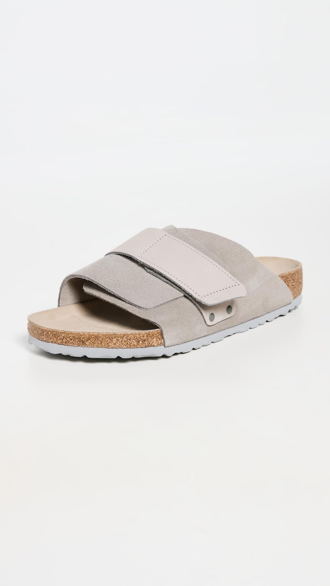 Birkenstock Men's Kyoto Grip Suede Slides, Stone Coin, Grey, 10 Medium US