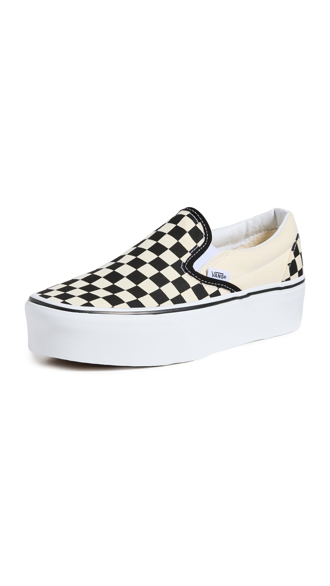 Vans UA Classic Slip-On Stackform Sneakers, CheckerboardBlack/White, 6 US Women/4.5 US Men