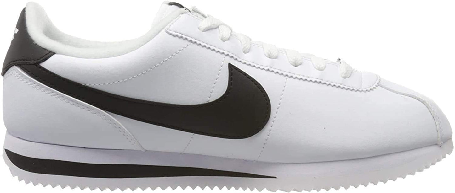 Nike Men's Classic Cortez Leather Running Shoes, White/Wolf Grey/Metallic Silver, 8