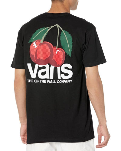 Vans Men's Short Sleeve T-Shirt, Cherry Check Black, X-Large