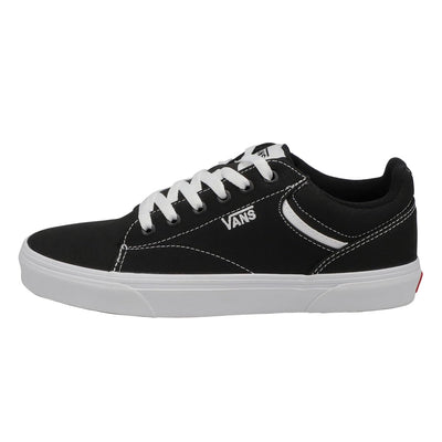 Vans Women's Seldan Shoe, Black Canvas Black White, 8 M US
