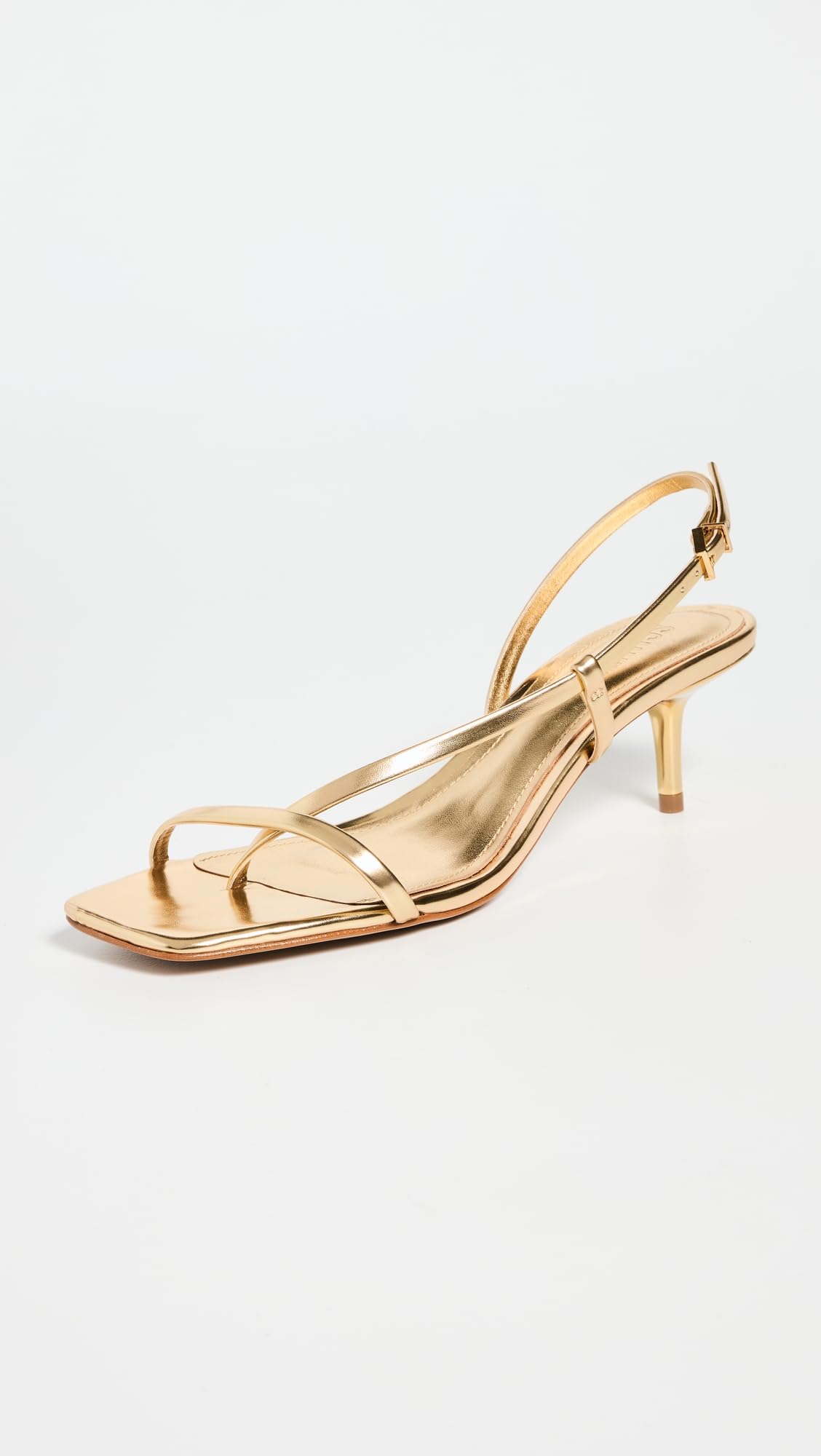 SCHUTZ Women's Heloise Sandals, Ouro Claro Orch, Gold, Metallic, 9 Medium US