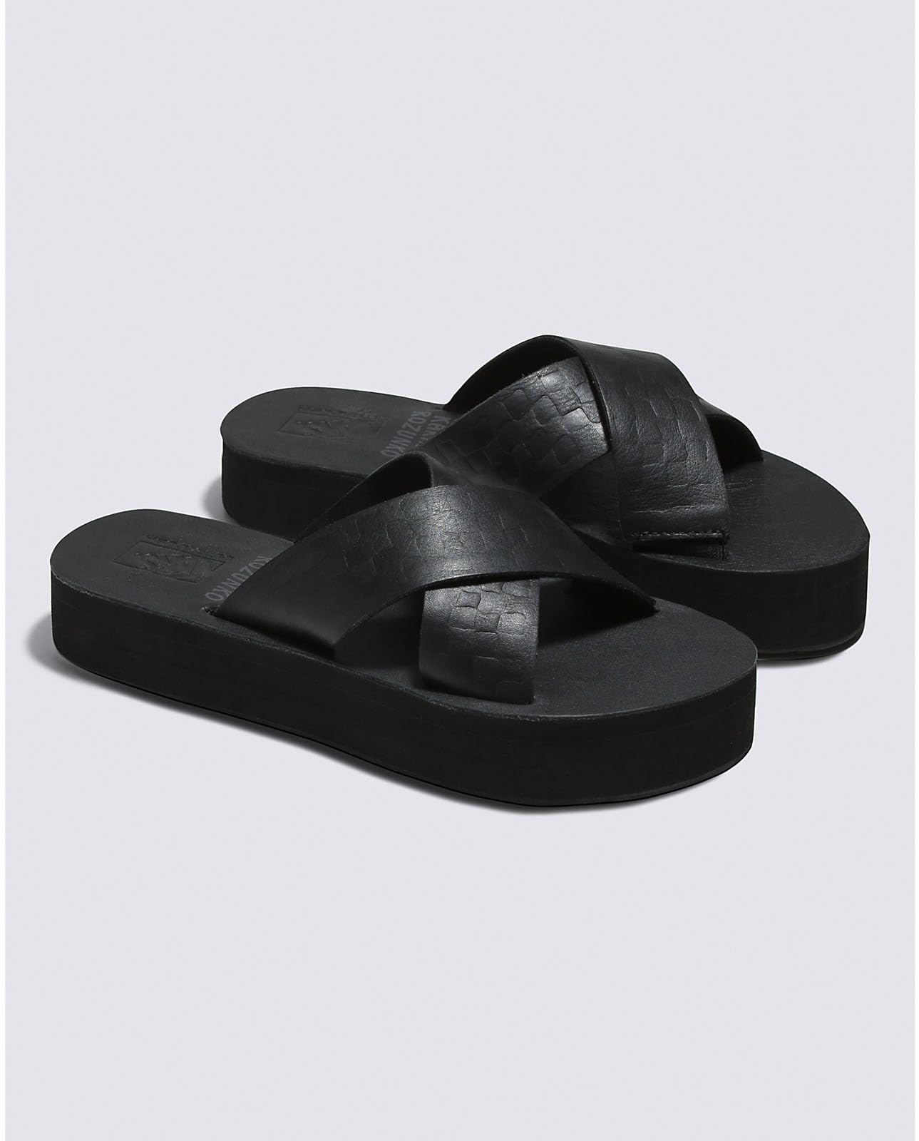 Vans - Womens Cross Strap Mega Platform Shoes, Color Black, Size: 6 B(M) US Womens