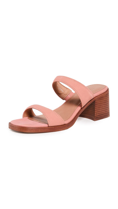 Madewell Women's Ora Double Strap Sandals, Dried Rose, Pink, 8 Medium US