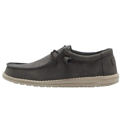 Hey Dude Men's Wally Recycled Leather Coffee Size 15 | Men’s Shoes | Men's Lace Up Loafers | Comfortable & Light-Weight