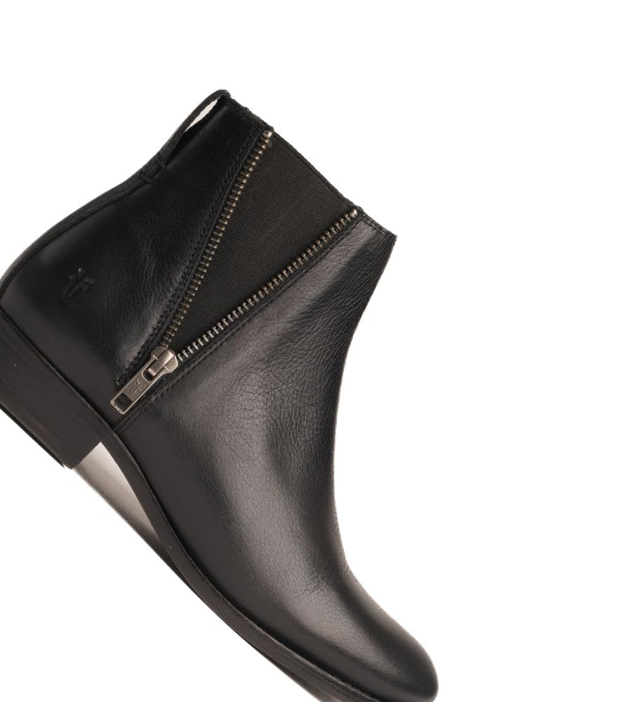 Frye Carly Zip Chelsea Women's Boot - Premium Leather Ankle Boots with Side Zipper, Comfortable & Stylish Everyday Footwear, Black - Surfer - 9M