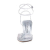 Stuart Weitzman Glam Xcurve 110 Wrap Pump Clear/Silver/Clear Aurora 5 B