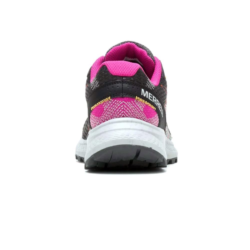 Merrell Fly Strike Running Shoes for Men – Mesh Upper – EVA Footbed Lace-up Closure – Rubber Outsole Black/Fuchsia 7.5 M