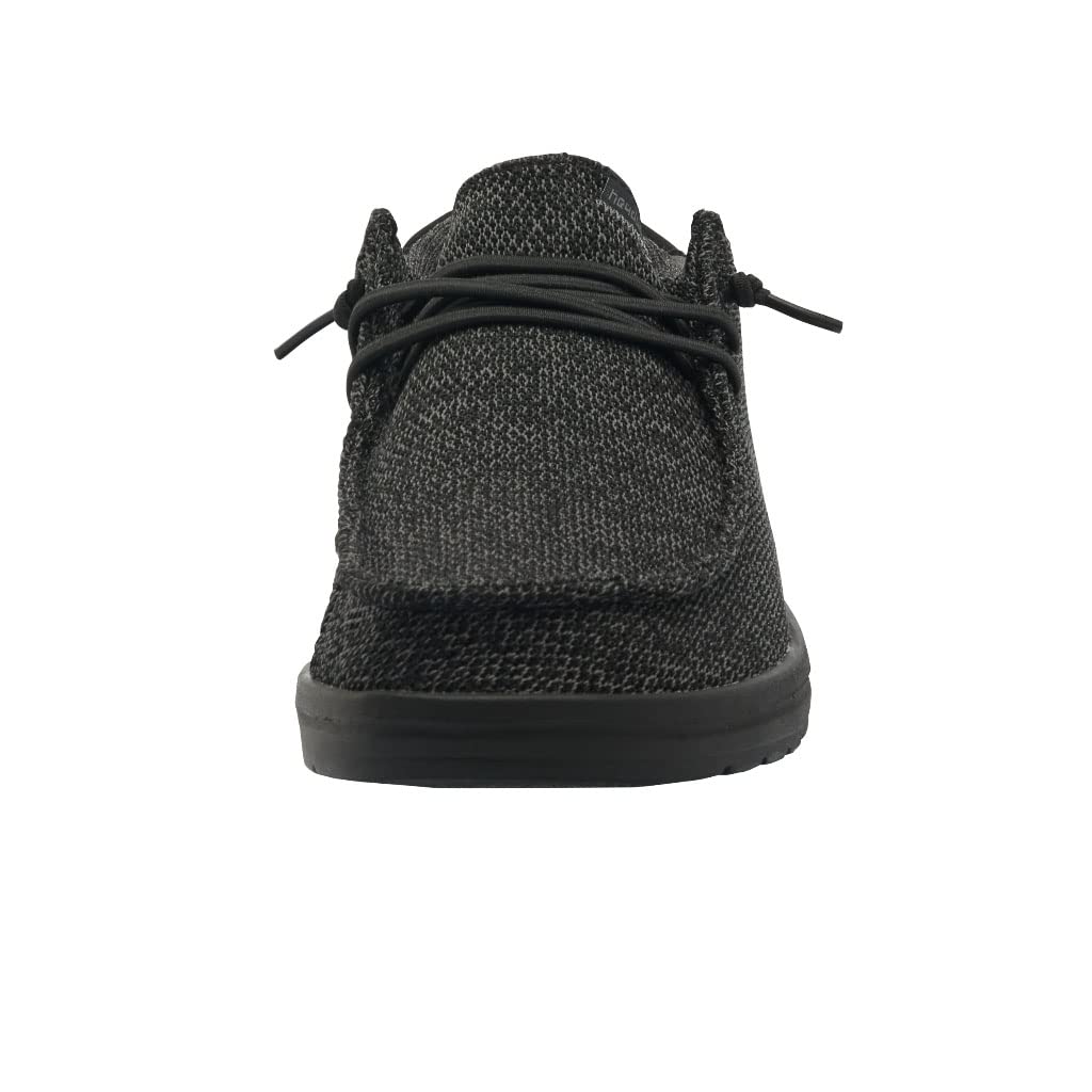 Hey Dude Men's Paul Sox Total Black Size 12 | Men’s Shoes | Men's Lace Up Loafers | Comfortable & Light-Weight
