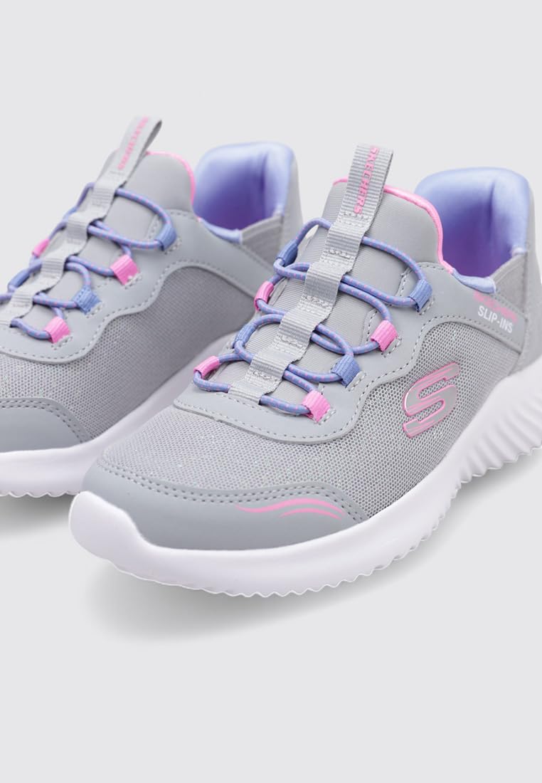 Skechers Kids Bounder - Simple Cute Sneaker, Gray, 5 Big Kid