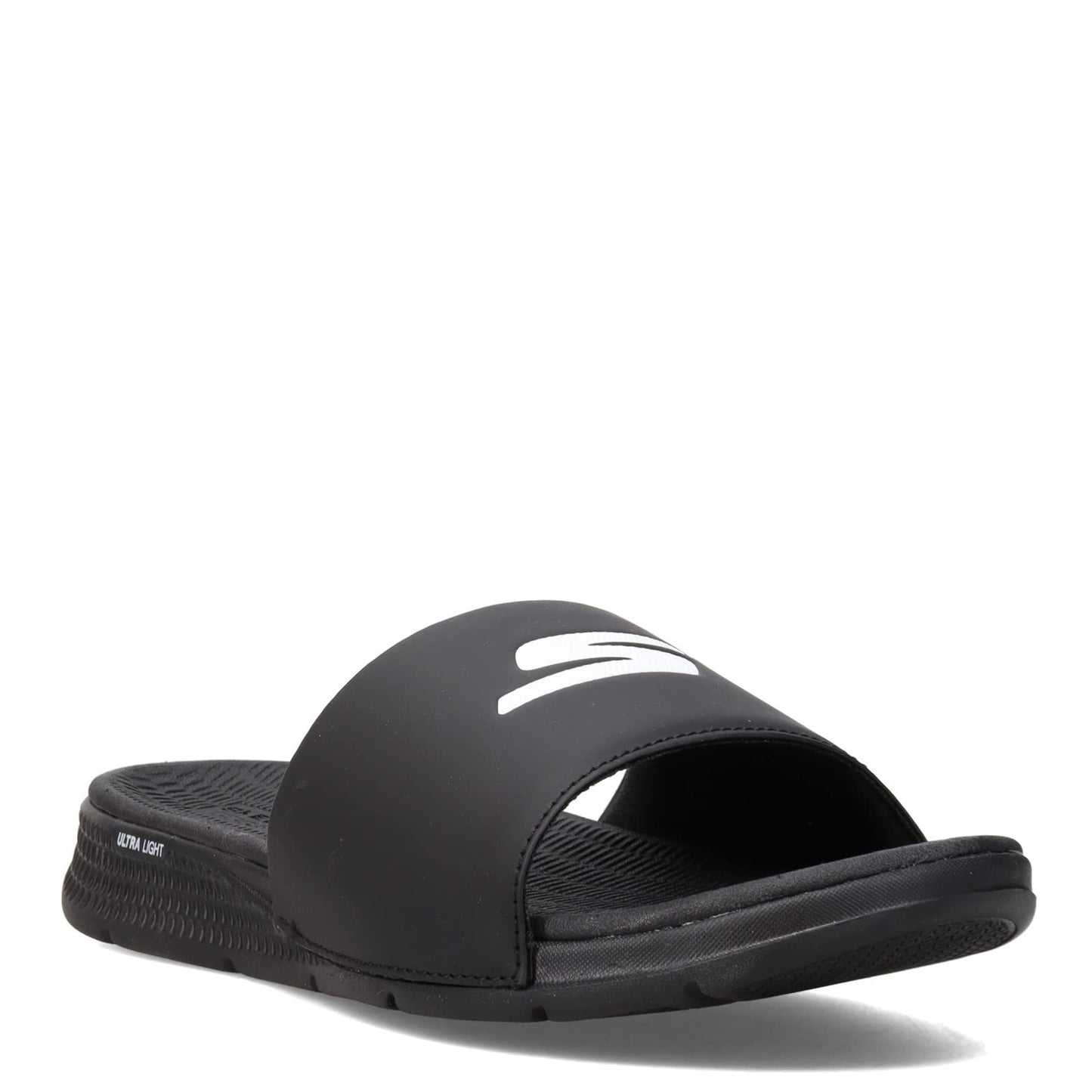 Skechers Men's Go Consistent Slide Sandals – Athletic Beach Shower Shoes With Foam Cushioning, Black/White, 9