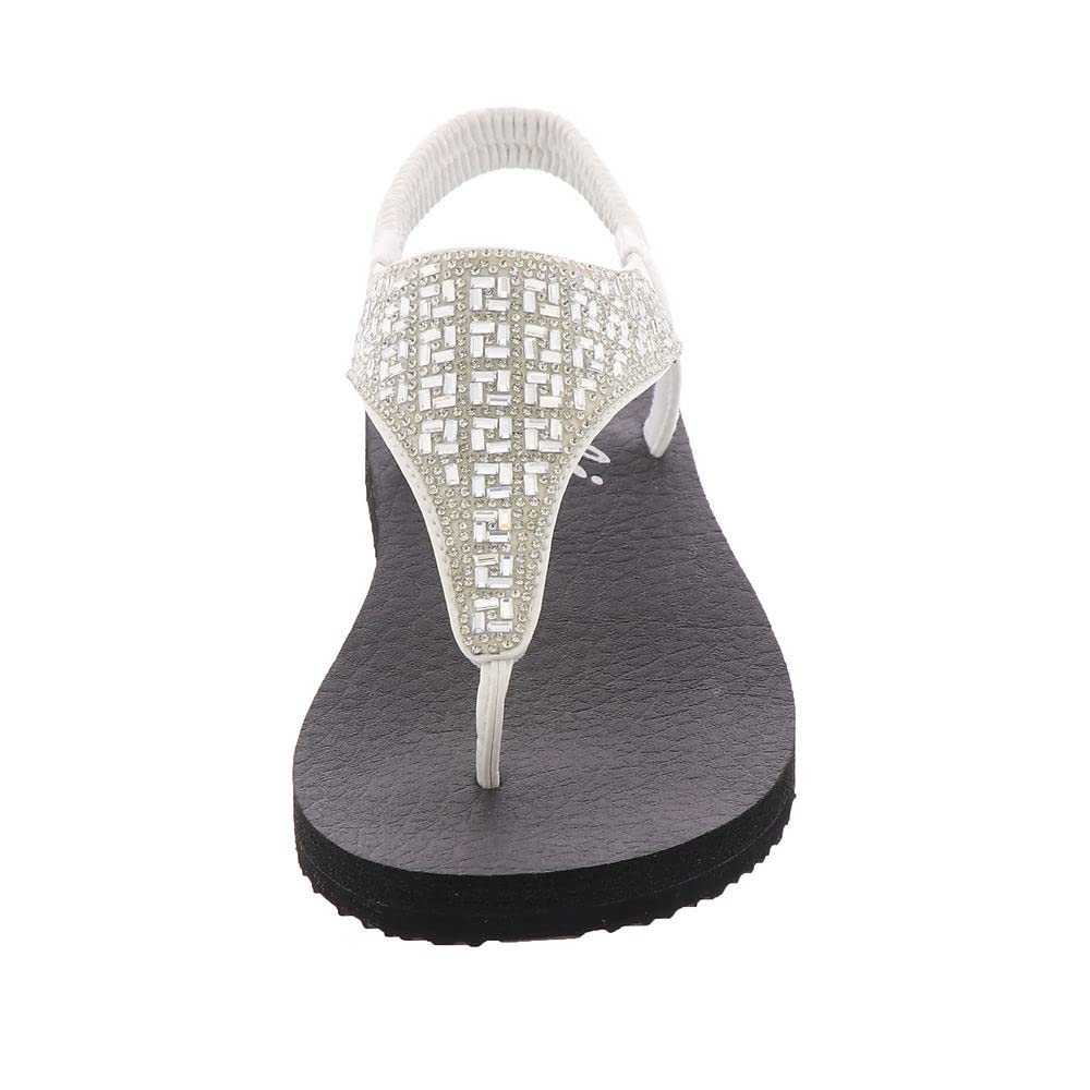 Skechers Women's MEDITATION - SWEET ROCK, White, 9 M