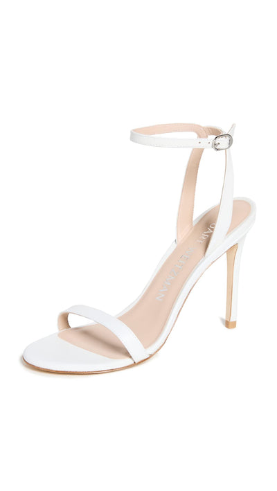 Stuart Weitzman Barelynude 100 Sandal White 9.5 B