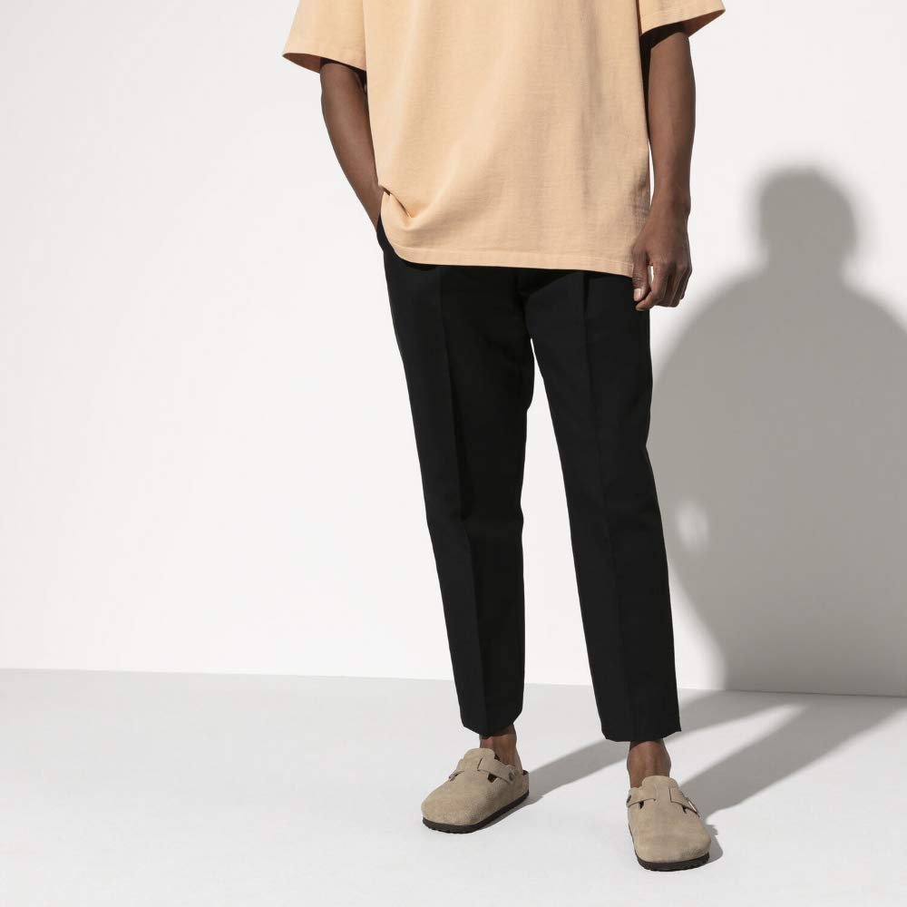The Birkenstock Boston in the classic taupe suede.