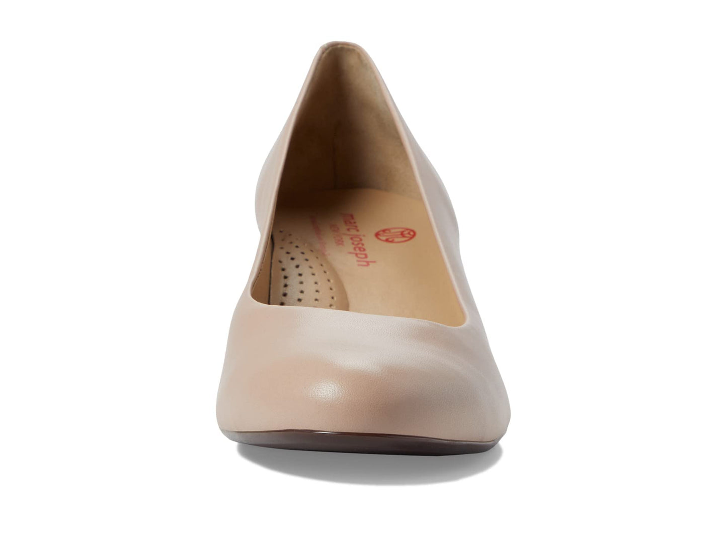 Marc Joseph New York Broad Street Pump Sandals – Leather Construction – Almond Toe – Block Heel Nude Nappa Leather 10.5 M