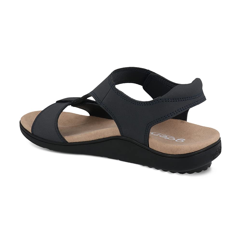 Gravity Defyer Women's GDEFY Dyvor Leather Fashion Slides 11M - VersoShock Orthotic Recovery Outdoor Sandals Black