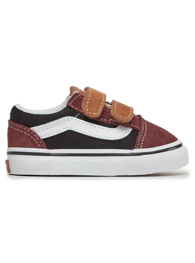 VANS Baby Old Skool Maroon Black Sneaker, brown, 24.5 EU