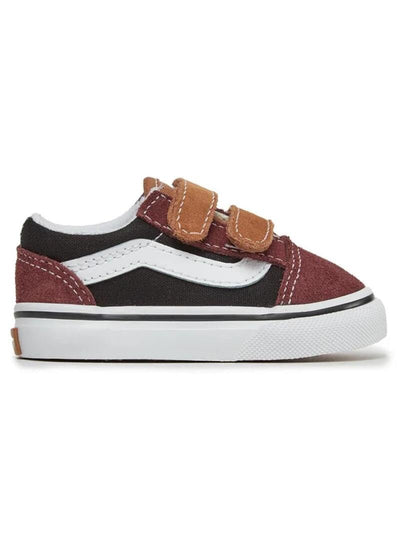 VANS Baby Old Skool Maroon Black Sneaker, brown, 24.5 EU