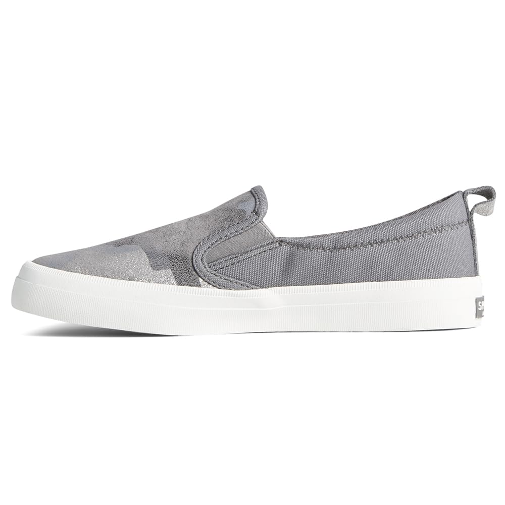 Sperry Women's Crest Twin Gore Boat Shoe, Silver CAMO, 9.5