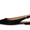 Lauren Ralph Lauren, Women, Londyn Suede Slingback Flat, Black, 7.5, Medium