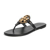 Tory Burch Women's Metal Miller Soft Sandals, Perfect Black/Gold, 7 Medium US